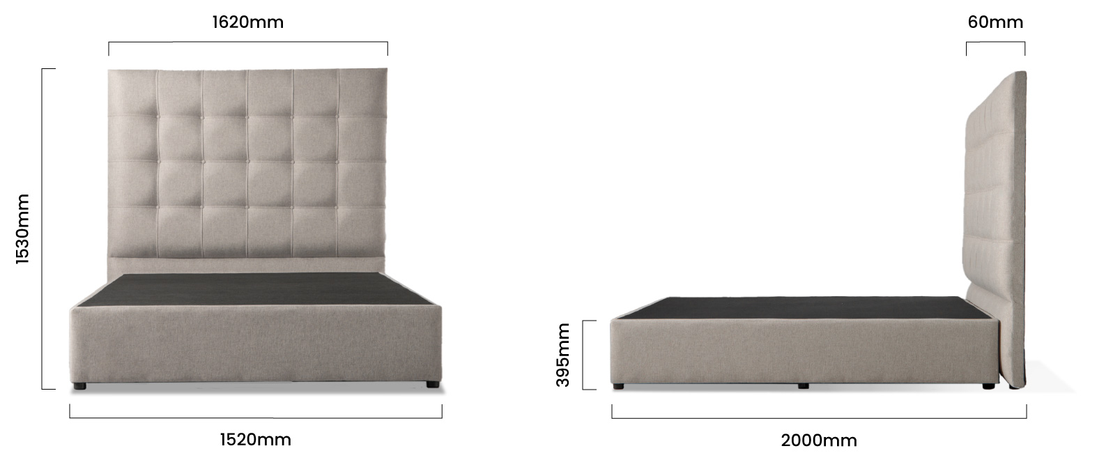 Ariella Bed Queen XL Cielo